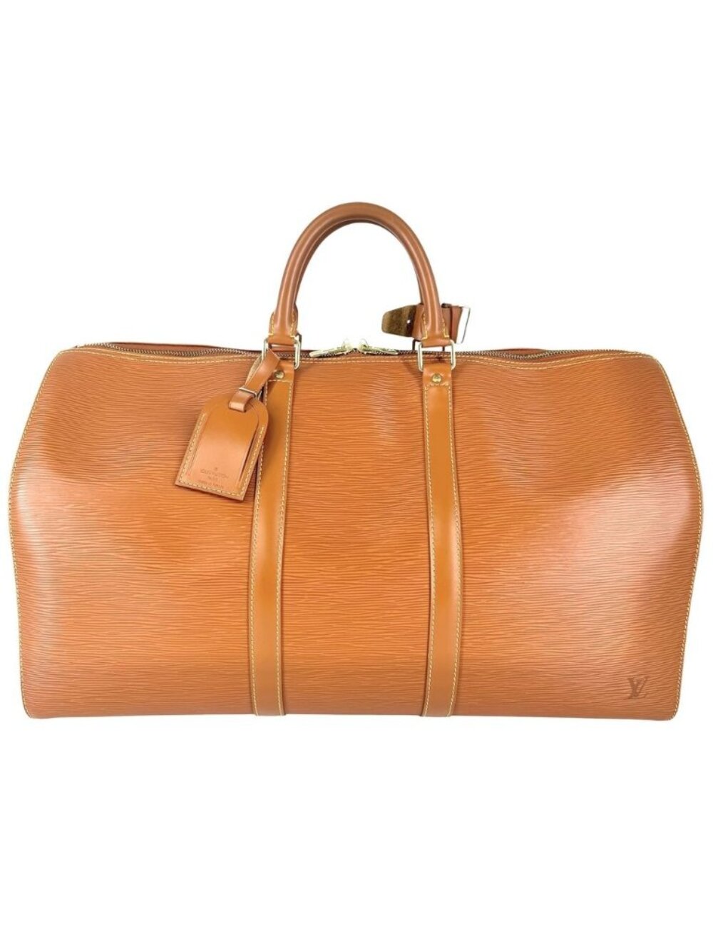 Louis Vuitton Boston Bag Keepall 50 Epi Leather Brown Gold